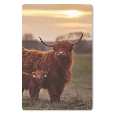 Produktbild von MuchoWow® Mauspad Mousepad Schottische Highlander - Tiere - Landschaft - Sonnenuntergang - Kuh 40x60 cm - Mousepads - Maus Mat - Pad - Mausunterlage - Schreibtisch Accesoire