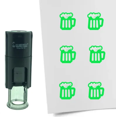 Produktbild von CombiCraft Selbstfärbender Stempel 'Bier' in der Farbe Grün, Ø10mm