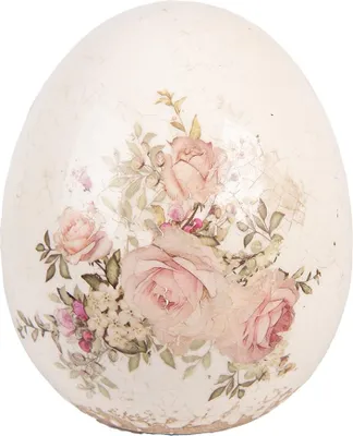 Immagine prodotto di Uovo di decorazione Clayre & Eef Ø 14x16 cm in Vetroceramica beige