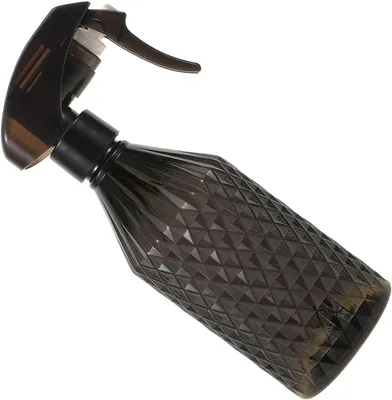 Image de Flacon pulvérisateur noir en plastique et en acier, de 200 ml, avec un fin jet continu pour le coiffage et le jardinage