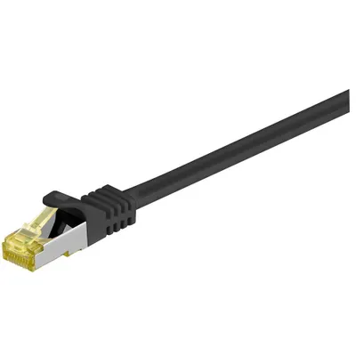 Obrázek produktu pro Goobay 91635 Propojovací kabel RJ45 CAT 6A S/FTP (PiMF), 500 MHz se surovým kabelem CAT 7, černý, 7,5 m - bezhalogenový, měděný, zástrčka RJ45 (CAT 6A)