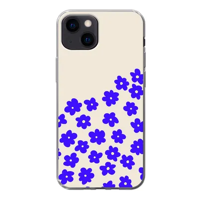 Produktbild von MuchoWow® Handyhülle Schutzhülle Hülle für iPhone 13 mini Blume - Blau - Muster Silikon Softcase Handy Hülle - Softcase