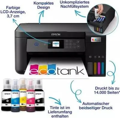 Immagine prodotto di Epson EcoTank ET-2851, getto d'inchiostro, stampa a colori, 5760 x 1440 DPI, A4, stampa diretta, nero