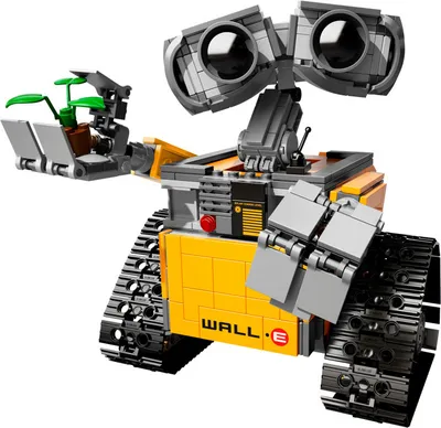 Produktbild von LEGO Ideas WALL-E Bausatz, 18 cm hoch, 16 cm lang, 16 cm breit, mit beweglichen Teilen