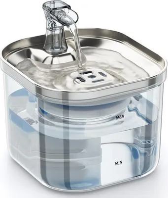 Produktbild von OKWISH Katzen-Trinknäpfe, Automatischer Trinkbrunnen für Katzen, Edelstahl, Haustier Wasserspender, Leise & Hygienisch
