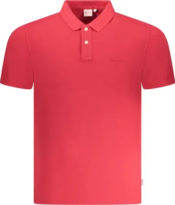 Produktbild von Rotes Herren-Polohemd aus Baumwolle mit Stickerei-Details