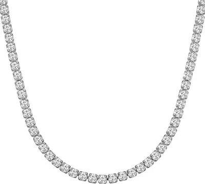 Produktbild von Damen Tennis-Halskette mit Zirkonia 41cm/46cm Edelstahl vergoldet Brillanten Modeschmuck