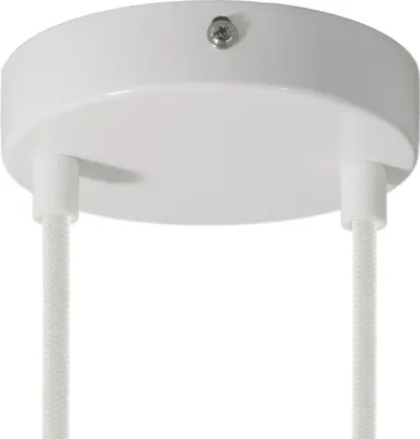 Immagine prodotto di Creative-Cables Kit rosone cilindrico in Metallo a 2 Fori - Cilindrico, Bianco Lucido
