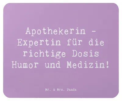 Produktbild von Mr. & Mrs. Panda Mauspad Spruch Apothekerin Humor Expertin - Lavendeltraum - Geschenk, Beratung, Mouse Pad, Gesundheit, mousematte, laptop mousepad, Beruf, Fachwissen, pc