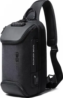 Produktbild von MODFU Herren Diebstahlsichere Brusttasche Umhängetasche, Anti-Diebstahl-Sling-Schulter-Umhängetasche Rucksack Wasserdichte Schultertasche mit USB-Ladeanschluss Schwarz