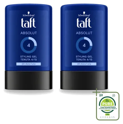 Produktbild von 2 x Schwarzkopf Taft Absolut Haargel für Männer - Langanhaltender Halt - 300 ml - Großpackung - 2 Stücke