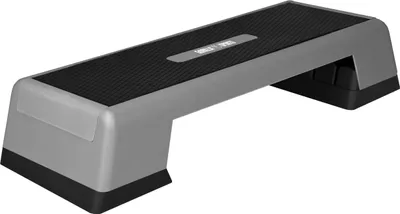 Produktbild von GORILLA SPORTS® Aerobic Stepper - mit 3 Stufen Höhenverstellbar, Rutschfest, in Größe XL, Grau/Schwarz - Aerobic Steppbrett, Stepbench, Fitness Stepper, Step Trainer, Trainingsgerät