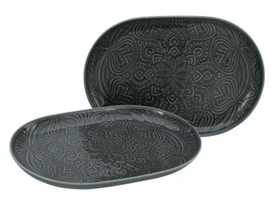 Produktbild von CreaTable, 21628, Orient Mandala Stein, Plattenset 2-tlg, Porzellan