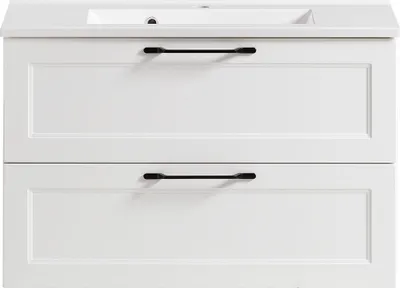 Produktbild von Waschtisch Set mit 80 cm Waschbecken in weiß MARLING-03, B/H/T ca. 80/56/47 cm