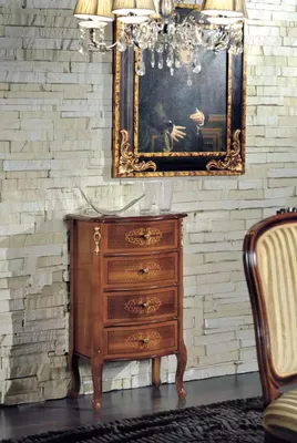 Produktbild von Klassische Luxus Kommode Braunes Holz Wohnzimmer Möbel Design Neu
