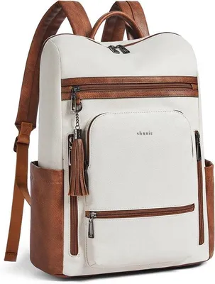 Produktbild von Schnelleinkauf - Großer Laptop Rucksack mit Laptop Wohnung für 17 Zoll Laptop, Wasserdicht  Rucksack für Arbeit, Geschäft und College, Beige m