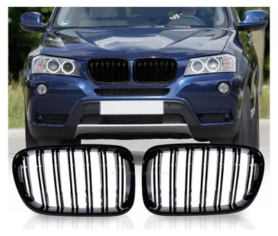 Produktbild von Doppelnieren-Kühlergrill für BMW X3 F25 (vor dem Facelift) 2010–2014, schwarz hochglänzend lackiert