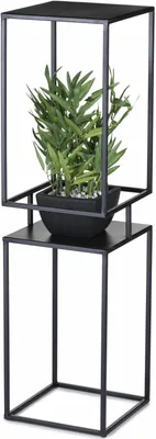 Produktbild von HowHomely | Blumenständer - 2-stufiger Pflanzständer - Schwarz - 87 cm - Industrial, Minimalistisch