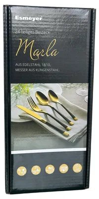 Produktbild von Esmeyer Marla 24-teiliges Besteck-Set, 18/10 Edelstahl, Gold-Schwarz