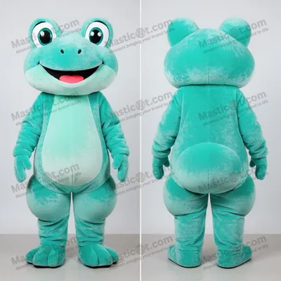 Produktbild von Türkisfarbener MASTICOT Cartoon-Frosch-Maskottchen