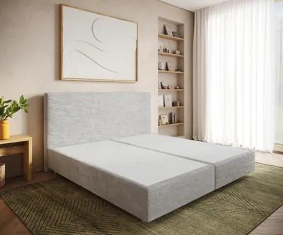 Produktbild von DELIFE Boxspringgestell Dream-Well Cord Silbergrau 200x200 cm