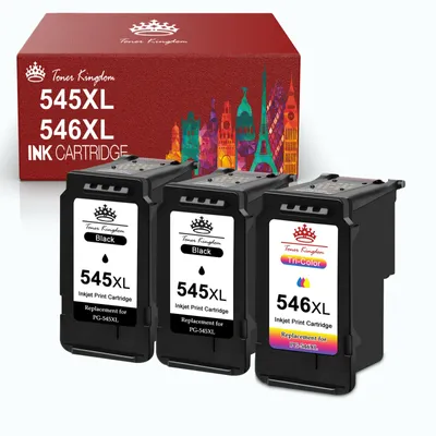 Produktbild von Toner Kingdom PG-545XL CL-546XL Überholter Ersatz für Canon 545 546 XL Tintenpatronen Kompatibel für Canon Pixma MX495 TS3150 TR4550 iP2850 MG2450 MG2550S MG2555S MG3050 Drucker (2 Schwarz 1 Farbe)