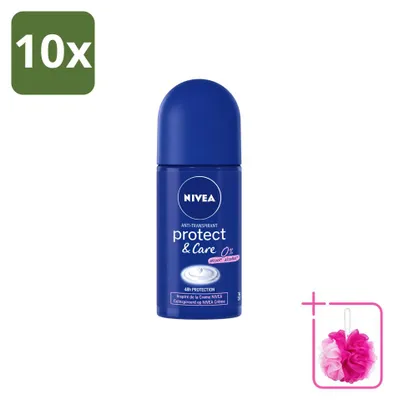 Produktbild von 10 x Nivea Protect & Care Deodorant Roll-On 50 ml - Sparpackung - 10 Stücke