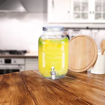 Produktbild von Famanu Getränkespender 3,5 l mit Auslauf aus Glas - Retro Wassertap transparent