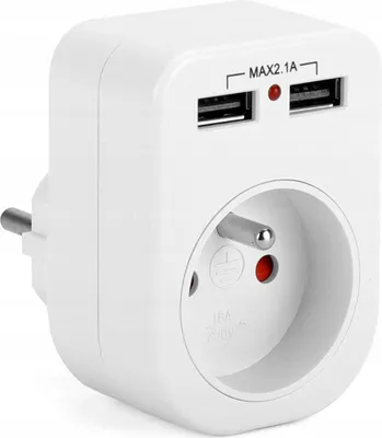 Image de Multiprise électrique avec port USB, chargeur double USB 2.1A