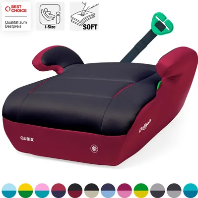 Produktbild von Daliya® QUBIX Kindersitzerhöhung | i-SIZE NORM ECE R129 | 125 bis 150 cm | Gurtfix | waschbar | Autositz | Autokindersitz | Kindersitz | Sitzerhöhung (Rot - Schwarz)