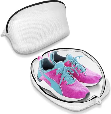 Produktbild von Waschbeutel für Schuhe - Netztaschen - Zum Waschen von Schuhen - Mit Reißverschluss und Schutzhülle - 4 Stück - Weiß