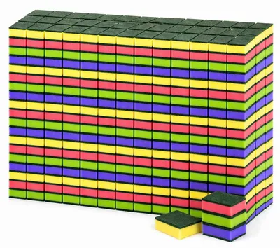Produktbild von 224er Set Küchenschwamm | Topfschwamm Bunt | Putzschwamm - Scheuerschwamm | Topfreiniger 83x52x28mm | Spülschwamm | Reinigungsschwamm