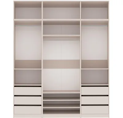 Produktbild von Marmex Möbel Garderobenschrank TRES SET T/N Ankleidezimmer mit Aufsätzen Graubeige Cashmere 200x246x51 cm