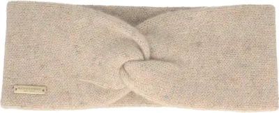 Seeberger feines Kaschmir Stirnband mit Metal-Logo in beige