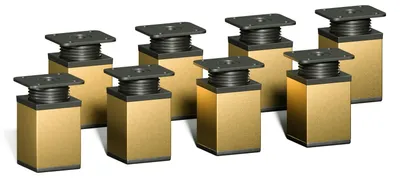 Produktbild von 8er Set sossai moderne Möbelfüße in Gold 60mm höhenverstellbar Schrankfüße Sockelfüße