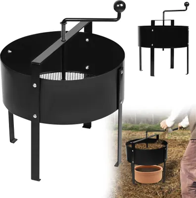 Produktbild von XMTECH Gartensieb mit Drehbares Griff Kompostsieb Erdsieb Rund Durchwurfsieb Bodensieb