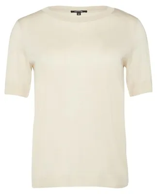 Produktbild von comma T-Shirt Regular Fit Rundhalsausschnitt Kurzarm mit Rippdetails Braun Größe 40