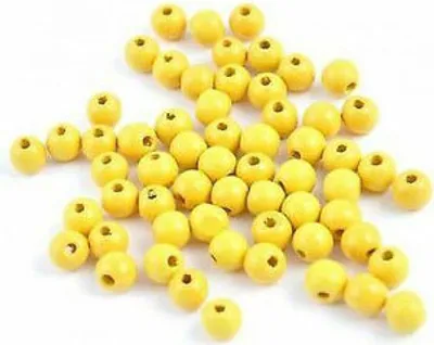Obrázok produktu pre Meyco 85 drevené korálky 8 mm v žltej farbe odolné voči potu a slinám Buchholz