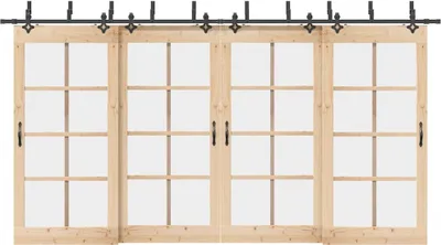 Produktbild von "SALE 2026"Schiebetürbeschlag-Set 427cm Stahl Schwarz NEU500650 - Türen & Zubehör
