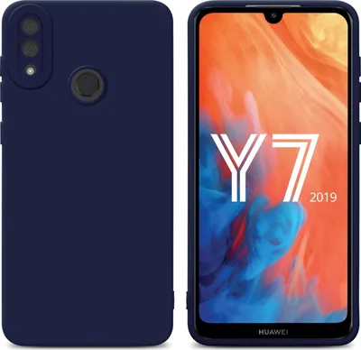 Produktbild von Cadorabo Hülle für Huawei Y7 2019 / Y7 PRIME 2019 Schutz Hülle in Blau TPU Silikon Etui Case Handyhülle
