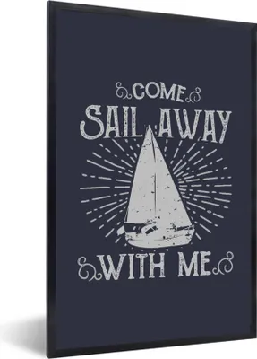 Produktbild von MuchoWow® MuchoWow® Gerahmtes Poster Jahrgang - Segeln - Boot 20x30 cm - Poster mit zchwarzem Bilderrahmen - Drucken - Bilder Poster im Rahmen