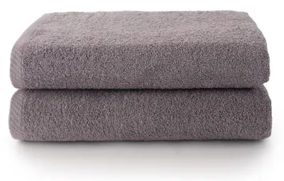 Zdjęcie produktu dla Zestaw dwóch bardzo dużych ręczników do kąpieli - 100x150 cm - 100% bawełna - kolor: szary