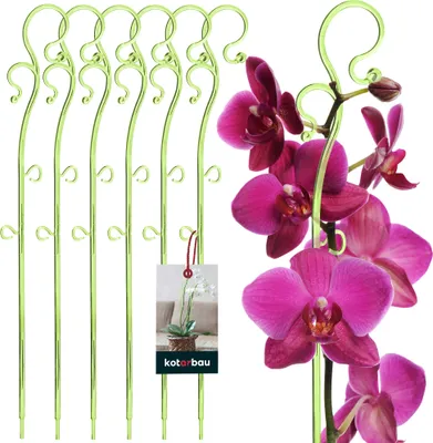 Produktbild von KOTARBAU® 6er Set Pflanzenstütze Grün PVC 39 cm Blumenstütze Rankhilfe Zimmerpflanzen Blumenstütze Garten Orchideenstab Stützstab Pflanzen dekorative Pflanzenhalter Zimmerpflanzen Rankstäbe