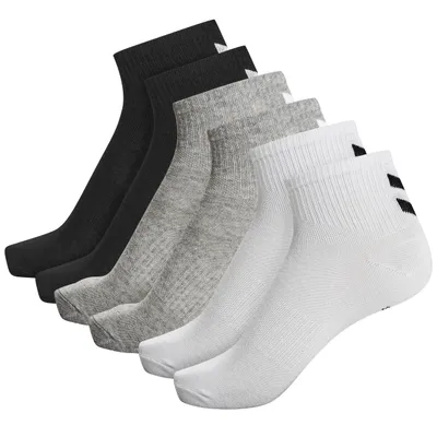 Produktbild von HUMMEL hmlCHEVRON 6-PACK  MID CUT SOCKS, BLACK/WHITE/GREY, 36-40