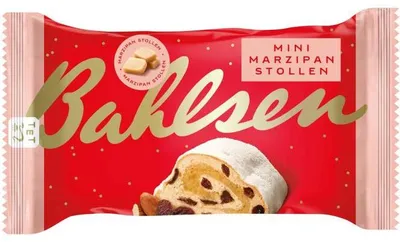 Productafbeelding van Bahlsen Mini-Stollen met marzipan, gemaakt van fijne, hoogwaardige marzipan. Verpakking van 200 gram