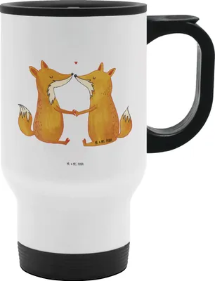 Produktbild von Mr. & Mrs. Panda thermosbecher Füchse Liebe - Weiß - Geschenk, Fuchs, To Go Becher, Ehe, Isolierbecher, Freundin, Kaffeebecher, Thermobecher, Paar