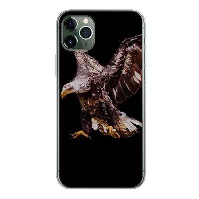 Produktbild von MuchoWow® Handyhülle Schutzhülle Hülle für iPhone 11 Pro Max Adler - Vogel - Federn Silikon Softcase Handy Hülle - Schutz