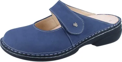 Image de Mule femme Finn Comfort Stanford, Denim, bleu, cuir, NEU - Mule femme / séparateur d'orteils, bleu
