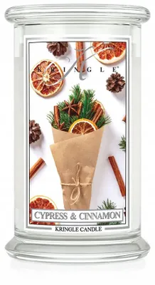 Produktbild von Kringle Candle Cypress & Cinnamon Große Duftkerze 2 Dochte
