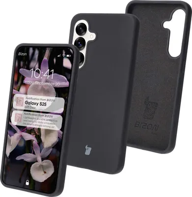 Produktbild von Silikon Handyhülle für Galaxy S25, Bizon Soft Case, Schwarz